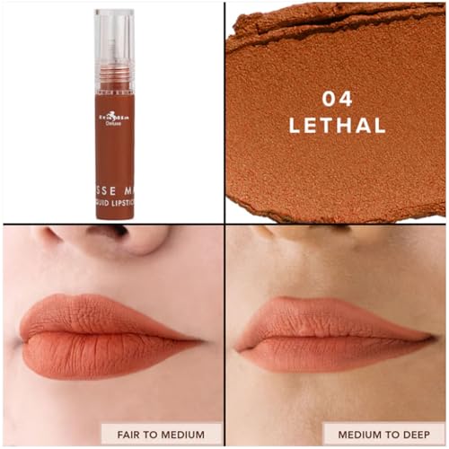 Italia Deluxe Matte Liquid Lipstick - Comfortable Velvet Finish, 12 Shades