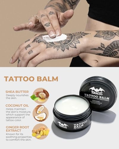YOKACOS Tattoo Aftercare Kit - 4-Piece Care Set for Fresh & Healed Tattoos