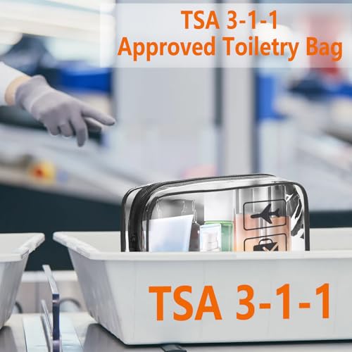 TREALDATE Clear TSA-Approved Travel Toiletry Bags - 10 Pack