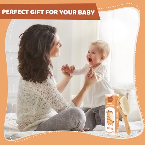 Natural Wooden Baby Hair Brush - Soft Bristle for Gentle Care