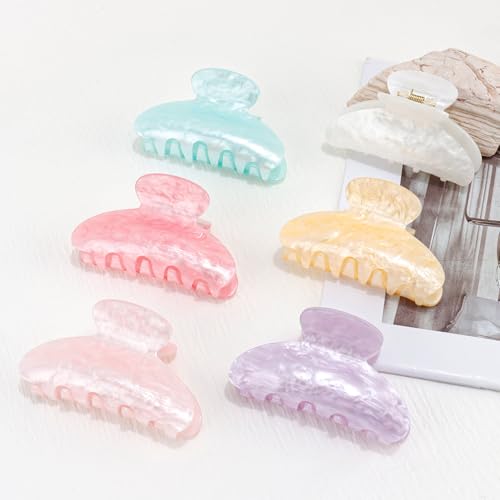 Canitor Marbled Acrylic Hair Claw Clips - 3.25 Inch Non-Slip Hair Clip
