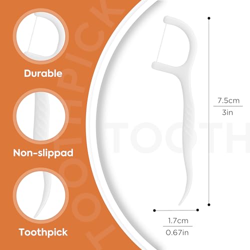 Micro Dental Floss Picks with Easy Grip Handle - 100 Count