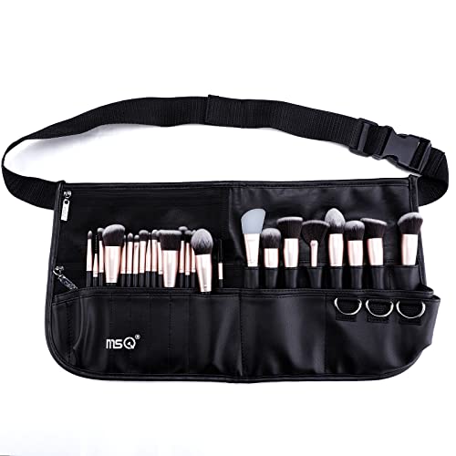 MSQ Large Capacity Makeup Brush Bag with Adjustable Belt Strap