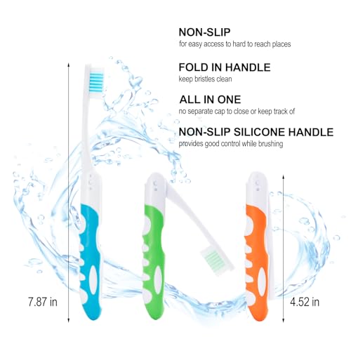 Portable Folding Toothbrush - Travel & Camping 3-Pack