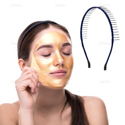 AUEAR 10 Pack Metal Headbands for Women Men Non-Slip Hairbands with Teeth Comb, 8 Colors
