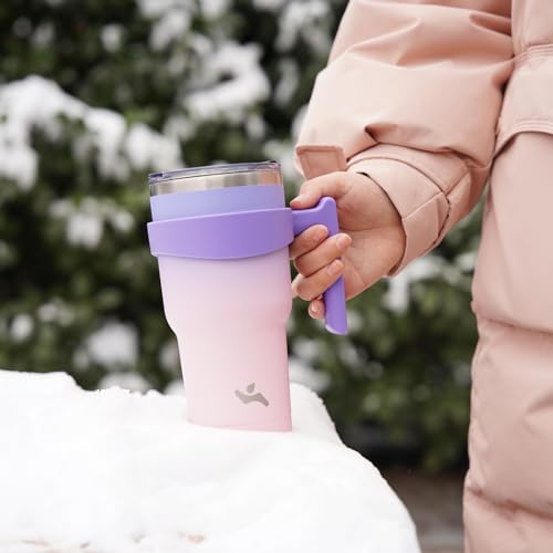 Konokyo 20 oz Insulated Tumbler with Handle & Straw | BPA-Free Pastel Sunset