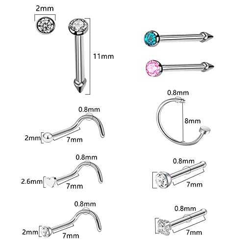 Nose Piercing Kit with Self Piercing Gun, Studs & Rings - Hypoallergenic 3 Pack