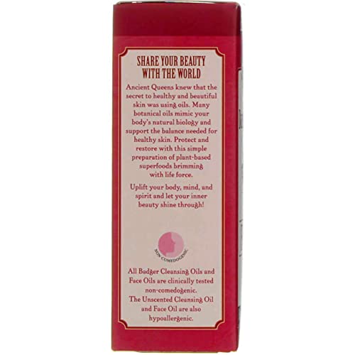 Badger Face Oil, Damascus Rose- For Dry/Delicate Skin 1 fl oz (29.5 ml) - 2 Pack#