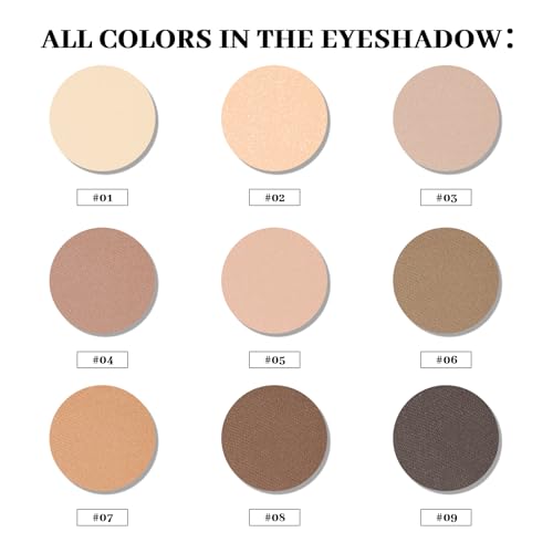 MYSTER ROSEY Nude Matte Eyeshadow Palette - 9 Neutral Browns, Waterproof, Long-Lasting