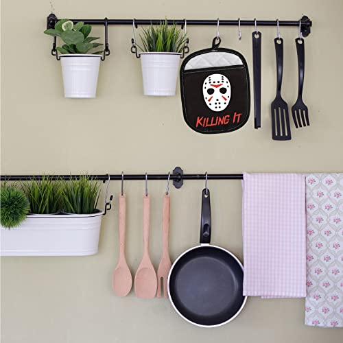 Killing It Horror Movie Pot Holder - Funny Oven Mitts Gift