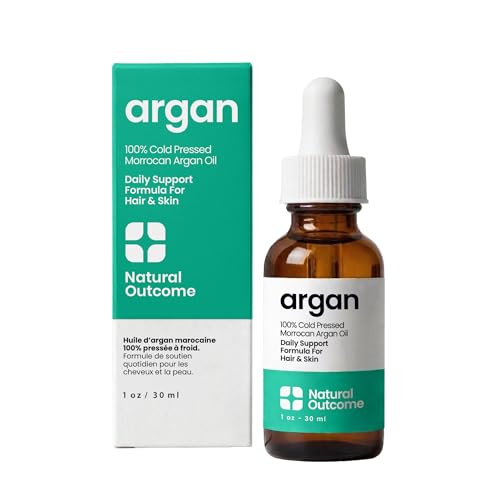 Natural Outcome 100% Pure Moroccan Argan Oil for Face, Body, and Hair, 1 oz