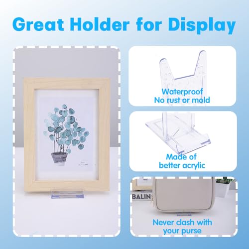 12 Pcs Adjustable Acrylic Display Stands for Handbags, Books & More