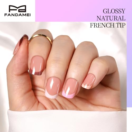 Fandamei Press on Nails Kit - 576PCS Short Cat Eye & French Tip