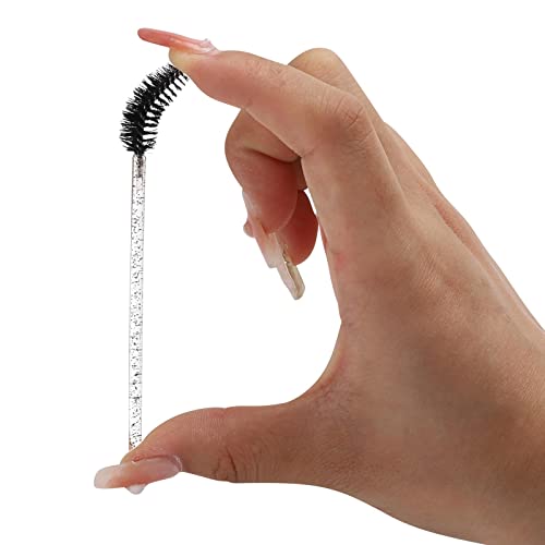 100 Disposable Mascara Wands with Container - Black Eyelash Brushes