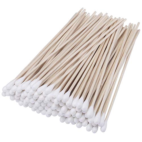 6-Inch Wooden Cotton Swabs with Single Tip - Multipurpose Applicators (500 pcs)