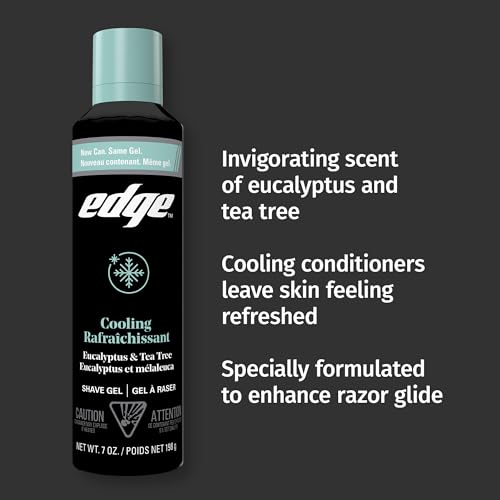 Edge Shaving Gel for Men with Eucalyptus & Tea Tree - 7 oz Pack of 3, Cooling & Hydrating