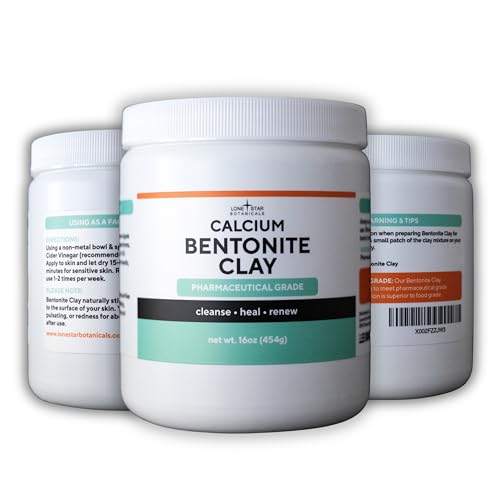 Lone Star Botanicals Calcium Bentonite Clay Powder - Pure Healing Mud Mask