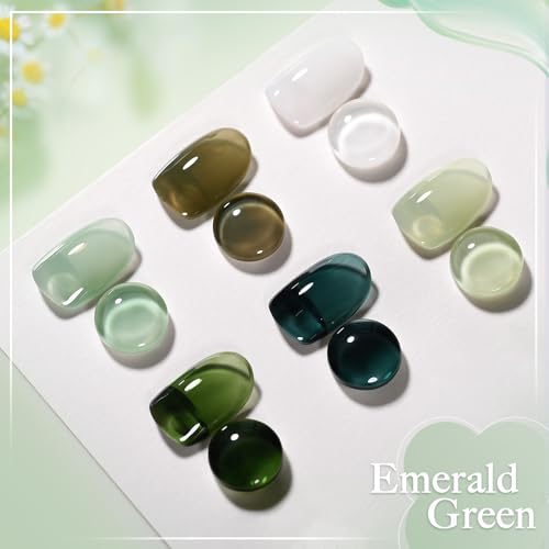 GAOY Sheer Gel Nail Polish Set - 6 Colors including Emerald Green