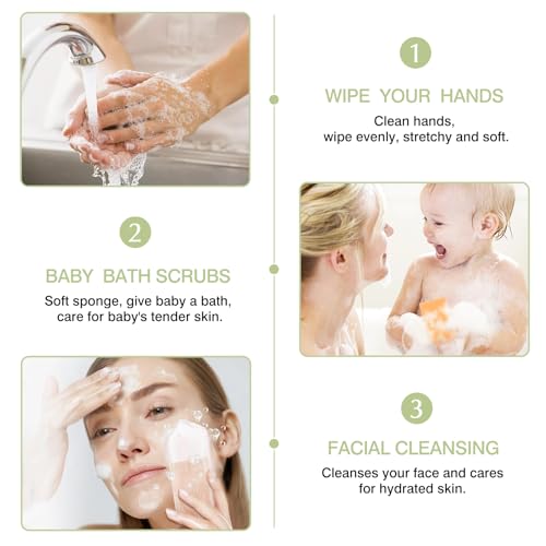 2-Pack Baby Cradle Cap Brush & Bath Sponge Set – 2-in-1 Scalp Massage Tool