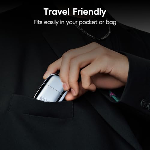 yoose Nose Hair Trimmer for Men and Women, Alloy Unibody, Painless Trimming, IPX7 Waterproof, Washable, USB-C Rechargeable, Long-Lasing, Low Noise, Portable Travel Electric Nose Trimmer, Silver