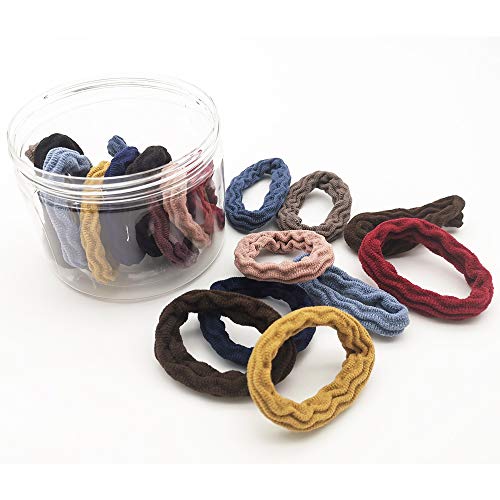 20-Pack Seamless Hair Ties - High Elastic Ponytail Holders