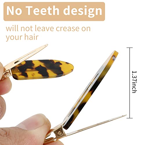 Canitor Leopard No Bend Hair Clips - Women's Resin Tortoise Shell Hairpins (4 Pack)