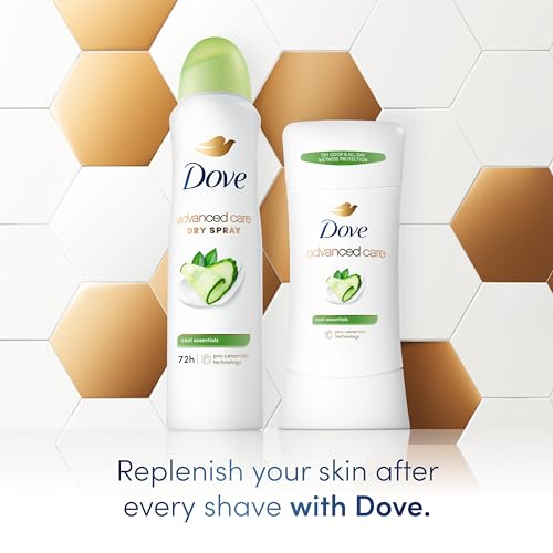 Dove Advanced Care Antiperspirant Deodorant Dry Spray Cool Essentials 3 Count for Helping Your Skin Barrier Repair After Shaving with Pro Ceramide Technology 3.8 oz