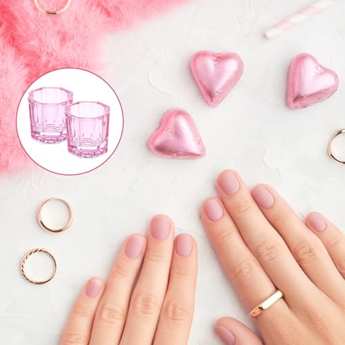 2 Pack Pink Glass Dappen Dishes for Nail Art and Monomer