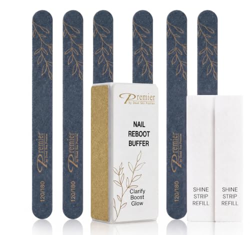 Premier Dead Sea Nail Files and Buffers Kit - 6 Double-Sided Grits