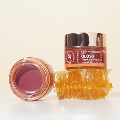 All Natural Lip Gloss with Grassfed Tallow & Hyaluronic Acid - Ultra Moisturizing & Conditioning - Cool Rose, 0.4 fl oz