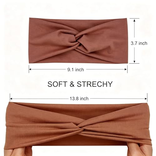 Wave Stripe Headband Set - 12 Pcs Soft Twisted Hair Bands for Women