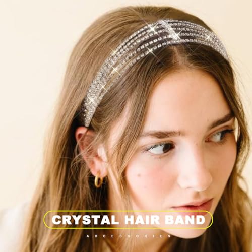 JEAIRTS Rhinestone Head Chain Crystal Forehead Bridal Prom Hair