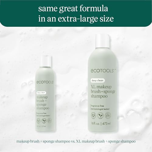 EcoTools Makeup Brush and Sponge Shampoo, Fragrance-Free, 16 Fl Oz