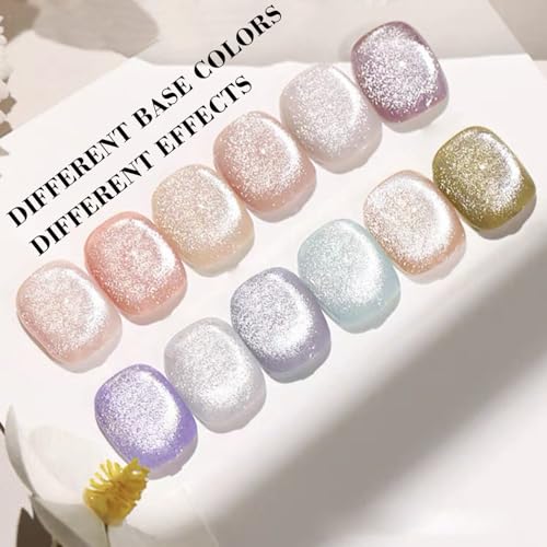 Vishine Cat Eye Gel Nail Polish Silver Glitter Holographic UV Gel 16ml