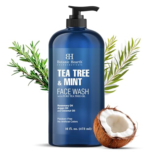 Botanic Hearth Tea Tree Mint Face Wash - 16 Fl oz, Deep Cleansing