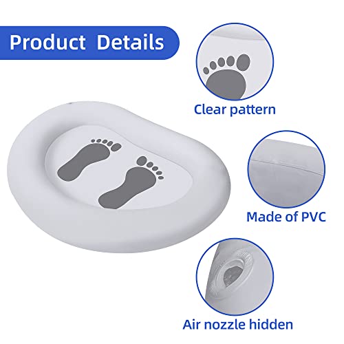 White Inflatable Pool Foot Bath Basin for Entry Ladder - Portable Foot Soak