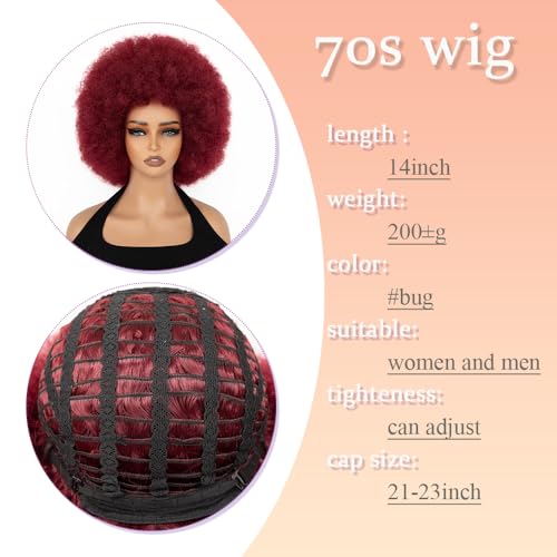 Black Women's Short Curly Afro Wig - Bouncy, Natural-Looking Synthetic 70s Style
