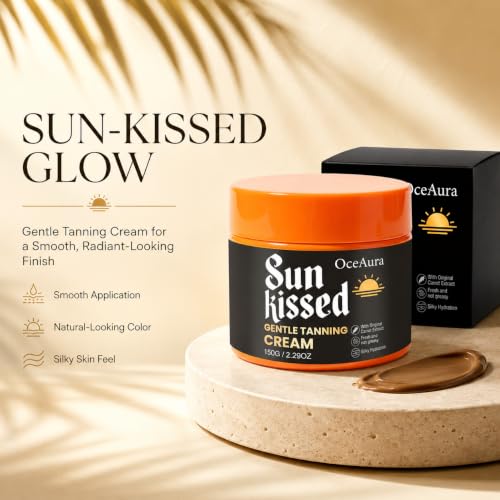 DTMIEAXN Gold Bronzing Tanning Gel with Coconut & Carrot Oil, 5 oz