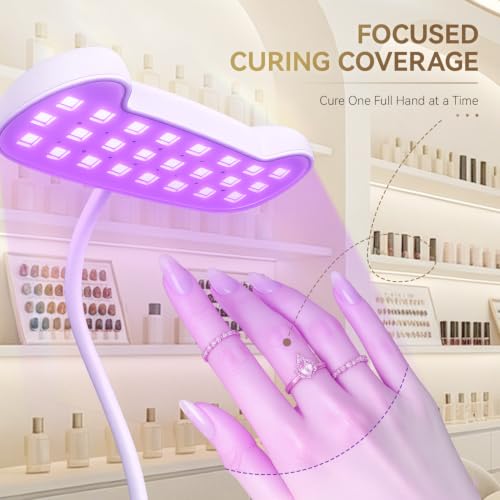 AORAEM White UV Nail Lamp with 5 Timer Modes, 48W Gel Curing Light