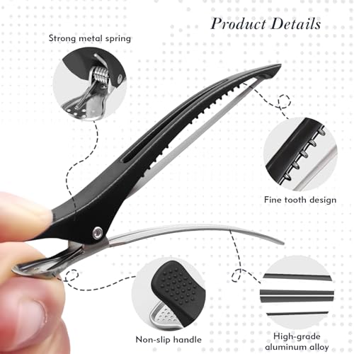 12 Pack Non-Slip Duckbill Hair Sectioning Clips for Styling