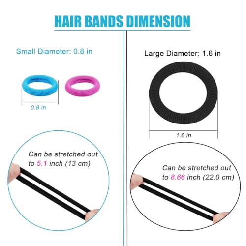 210 PCS Baby Hair Ties - 200 Small & 10 Large Soft Elastic Bands