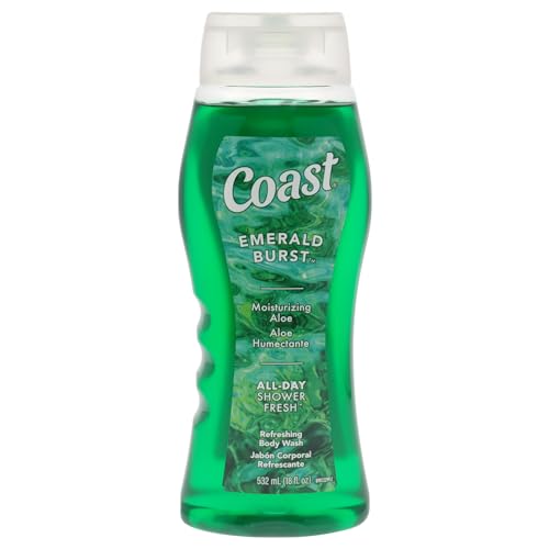Coast Emerald Burst Body Wash - Hydrating Aloe Formula, 18 oz