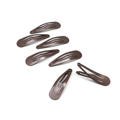 20-Pack Metal Brown Snap Hair Clips for Women, Small Hair Barrettes, Thick Hair Accessories