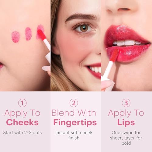 Bayfree Fruit Farm Lip Tint Stain Set 4 pcs - Lip & Cheek, Lightweight & Non-Sticky