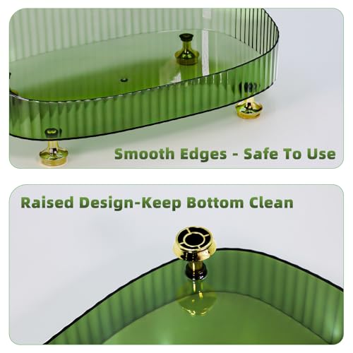 Elegant Dark Green Perfume Organizer Tray for Makeup & Skincare
