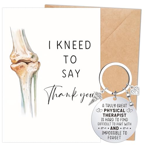 Physical Therapist Appreciation Gift Set with Card & Keychain