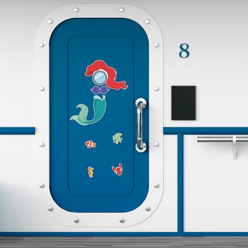 7-Piece Mermaid Cruise Door Magnets Set - Waterproof Sea Animal Decor
