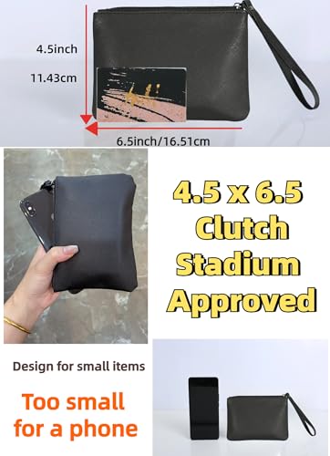 SeBUCUOO Mini Black Makeup Bag for Purse - Compact Cosmetic Organizer Wristlet