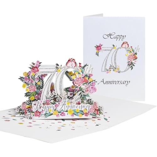 70th Anniversary 3D Pop-Up Card – Enduring Love Keepsake