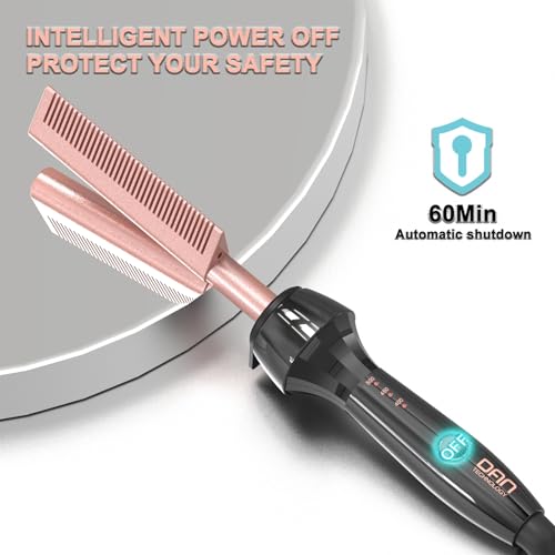 DAN 500°F Hot Comb for Hair & Wigs, Professional Straightener with Adjustable Temp